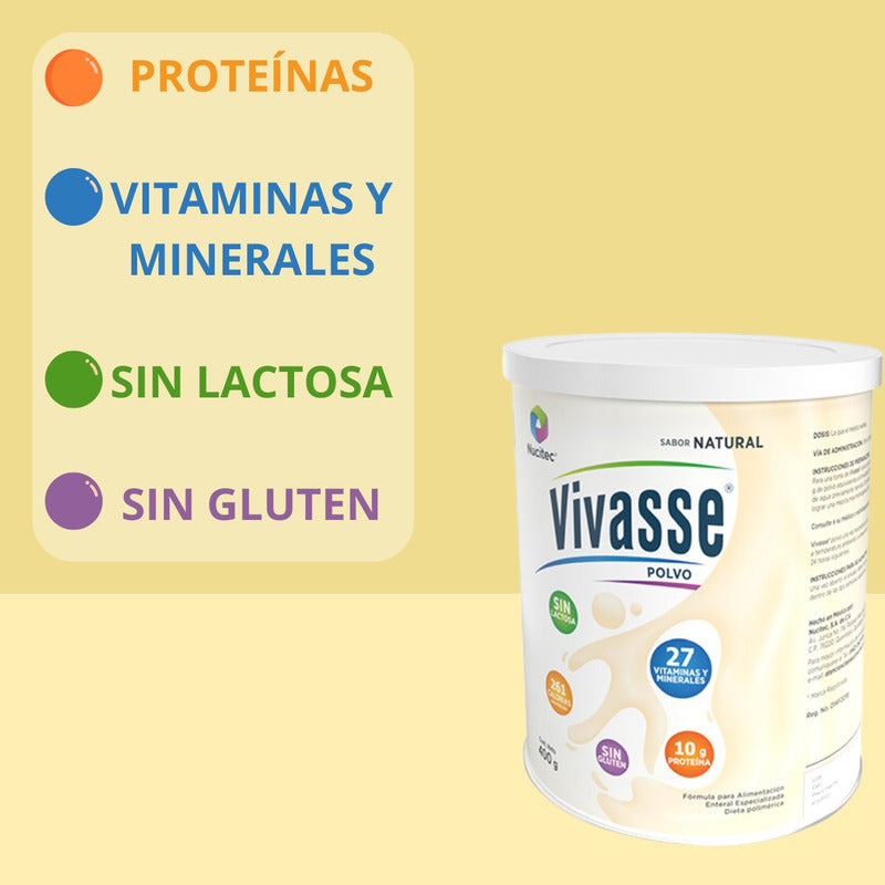 Vivasse Sabor Natural Lata Polvo Dieta Polimerica 400 G
