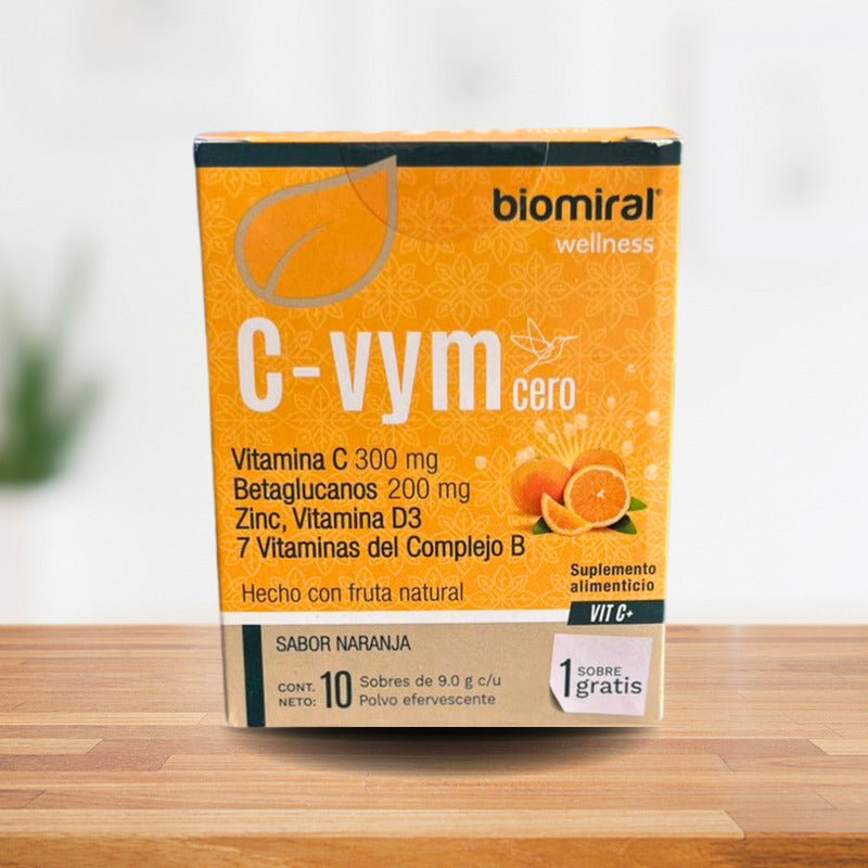 C-vym Cero Polvo 10 Sobres Suplemento Alimenticio Sin Azúcar Naranja
