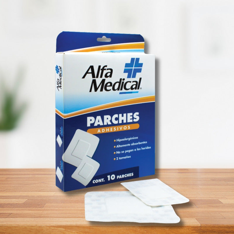 Parches Adhesivos Alfa Medical 1 Caja Con 10 Pzs 2 Tamaños Blanco
