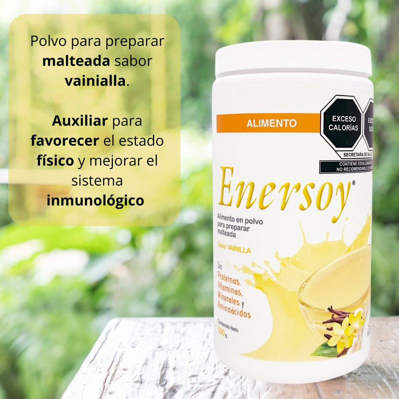Enersoy Polvo Vainilla 2 Botes 500 G C/u Con Proteínas Vainilla