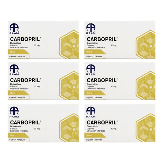 Carbopril Duloxetina 30 Mg 6 Cajas 7 Capsulas C/u Raam
