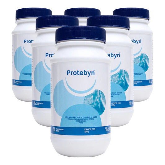 Protebyn Caseinato De Calcio Polvo 6 Botes De 100mg C/u Sin Sabor