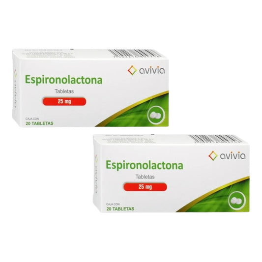 Espironolactona Avivia  2 Cajas De 25mg C/20 Tabletas