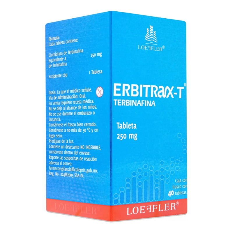 Erbitrax-t Tabletas 250 Mg, 40 Tabletas
