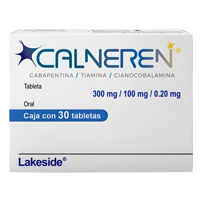 Calneren Gabapentina 30 Tabletas 300 Mg/ 100 Mg /0.2 Mg