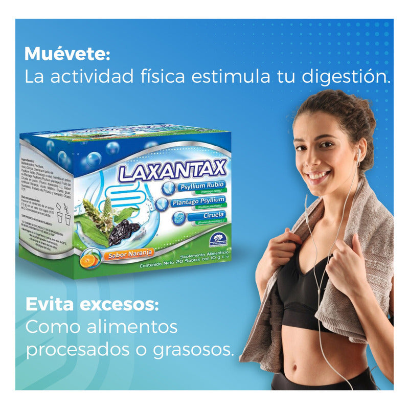 Laxantax Psyllium Ciruela 20 Sobres 10g C/u Naranja Natutech Naranja