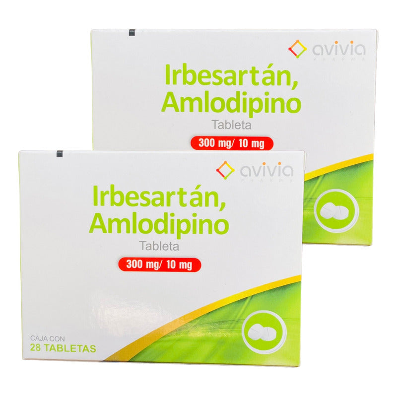 Irbesartán Amlodipino 300/10 Mg 2 Cajas Con 28 Tabletas C/u