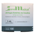 Jeringa P/ Insulina 1 Ml Con Aguja 27g X 13mm 100 Pzas Jayor 1 Ml