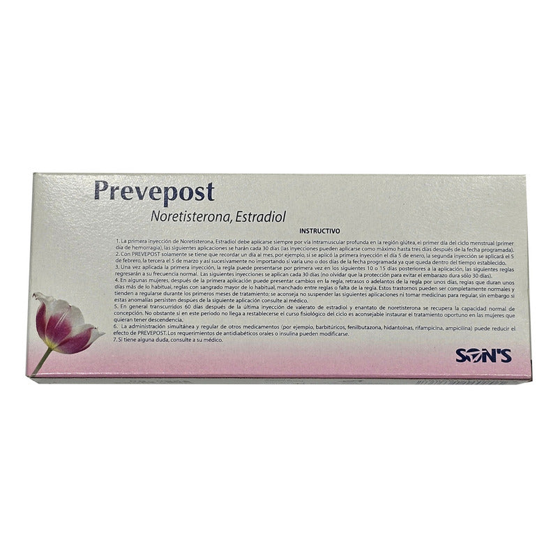 Prevepost Noretisterona Estradiol50 Mg/5 Mg Caja 1 Ampolleta