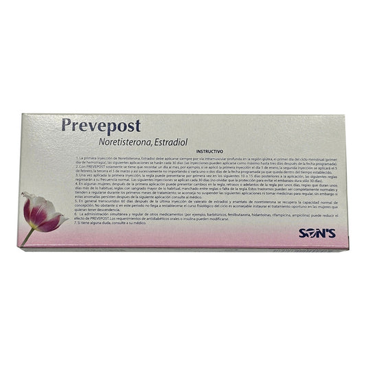 Prevepost Noretisterona Estradiol50 Mg/5 Mg Caja 1 Ampolleta