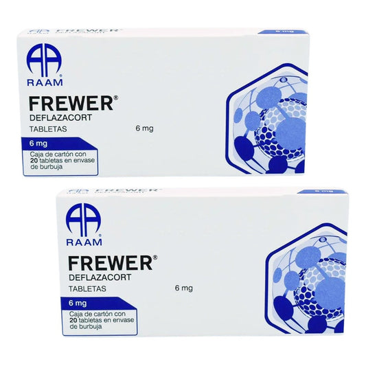 Frewer Deflazacort 6 Mg 2 Cajas Con 20 Tabletas C/u Raam