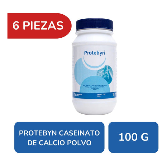 Protebyn Caseinato De Calcio Polvo 6 Botes De 100mg C/u Sin Sabor