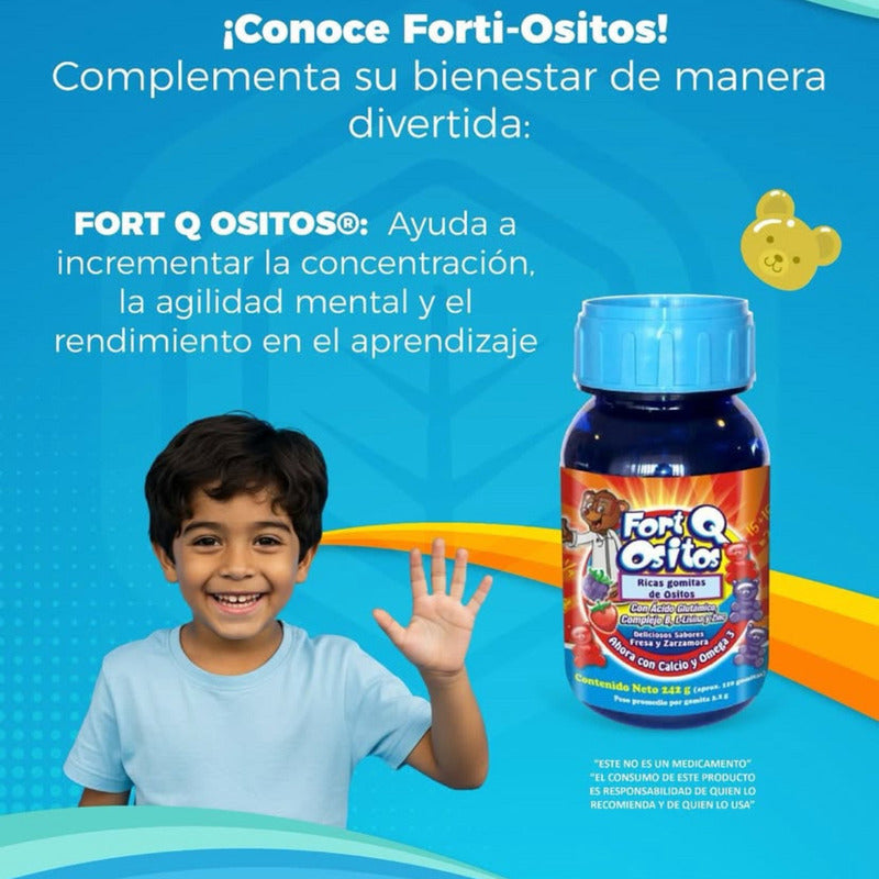 Forti Q Ositos Gomitas 242 G Fresa/zarzamora  Natutech Fresa Y Zarzamora