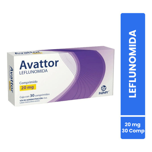Avattor Leflunomida De 20mg Caja Con 30 Comprimidos