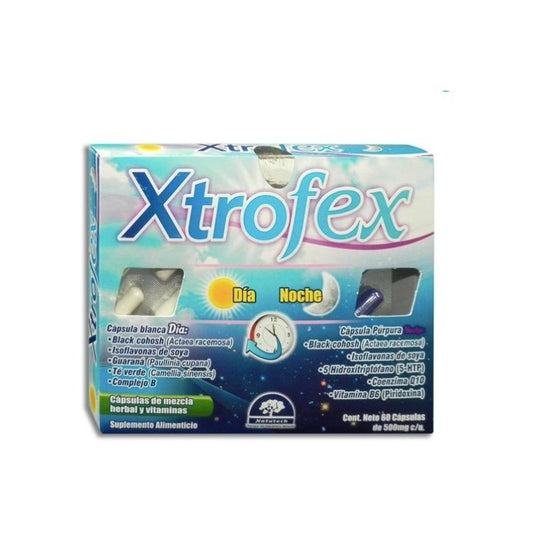 Xtrofex Día Y Noche Caja C/60 Capsulas Menopausia Sabor No