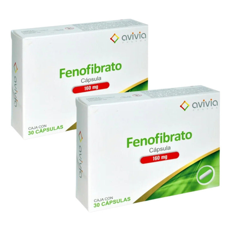 Fenofibrato 160 Mg 2 Cajas Con 30 Cápsulas C/u Avivia