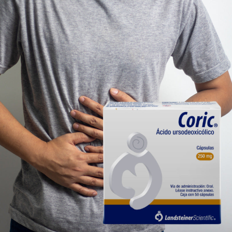 Coric Ácido Ursodesoxicólico 250 Mg 2 Cjs Con 50 Caps C/u