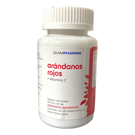 Super Promo Suplemento Arándanos Rojos + Vitamina C 30tabs Sabor Mango Manila
