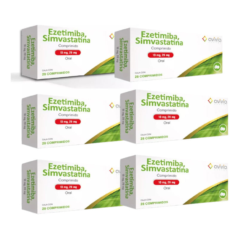 Ezetimiba/simvastatina 6 Cajas Con 28 Comprimidos De 10/20mg