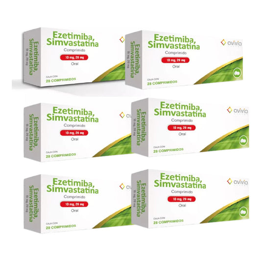 Ezetimiba/simvastatina 6 Cajas Con 28 Comprimidos De 10/20mg