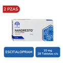 Nandresto Escitalopram 2 Cajas 10 Mg, 28 Tabletas Raam