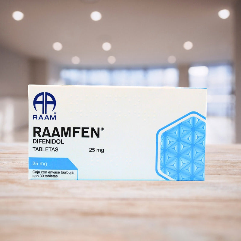 Raamfen Difenidol 25 Mg 2 Cajas Con 30 Tabletasc/u  Raam