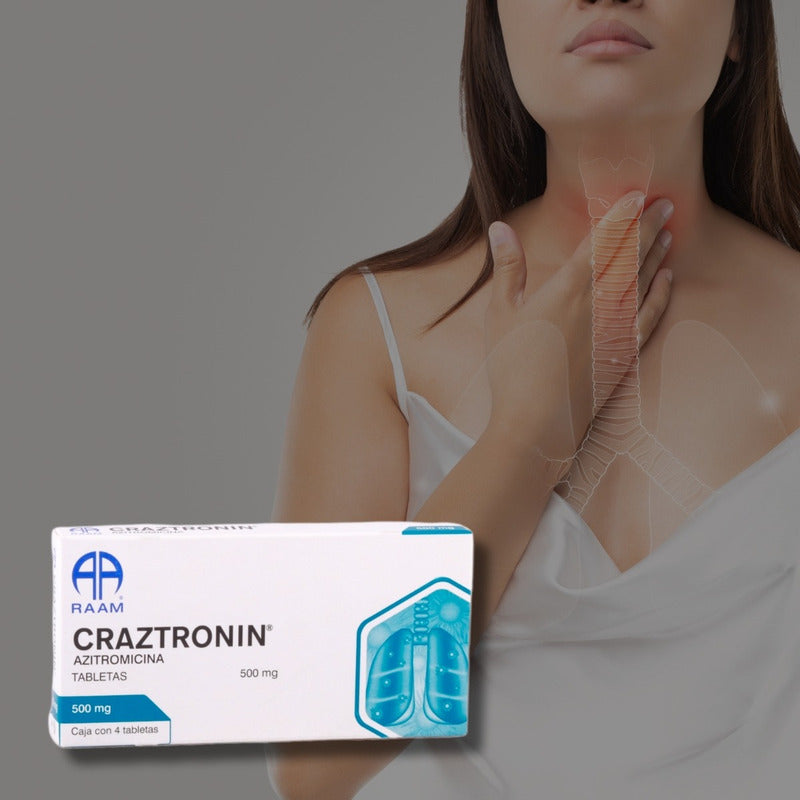 Craztronin Azitromicina 500 Mg 4 Tabletas Raam
