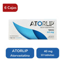 Atorlip Atorvastatina 6 Cajas De 40mg Con 10 Tabs C/u