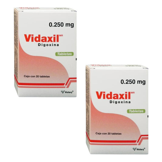 Vidaxil Digoxina Victory 0.250 Mg 2 Cajas Caja con 20 Tabletas C/u