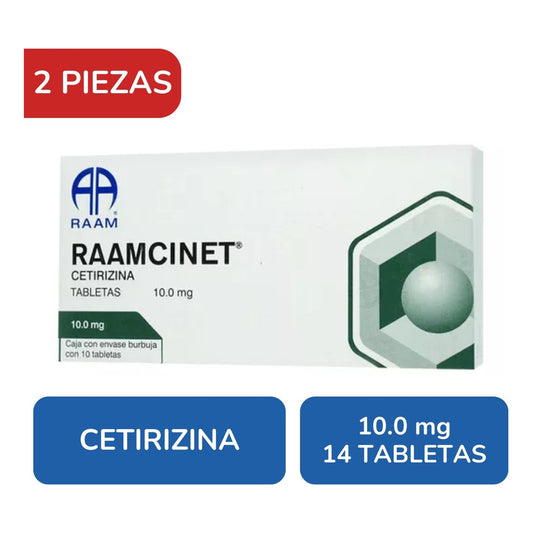 Raamcinet Cetirizina 10 Mg 2 Cajas Con 10 Tabletas C/u