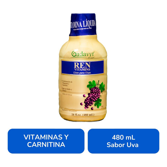 Gadavyt Renal Vitamins 480 Ml Sabor Uva Uva