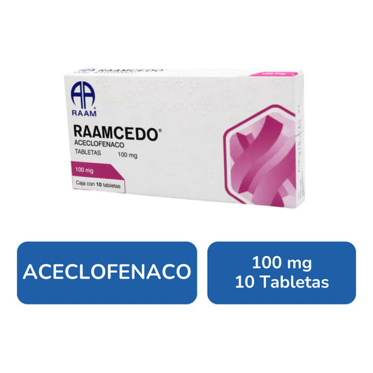 Raamcedo Aceclofenaco 100mg, 10 Tabletas