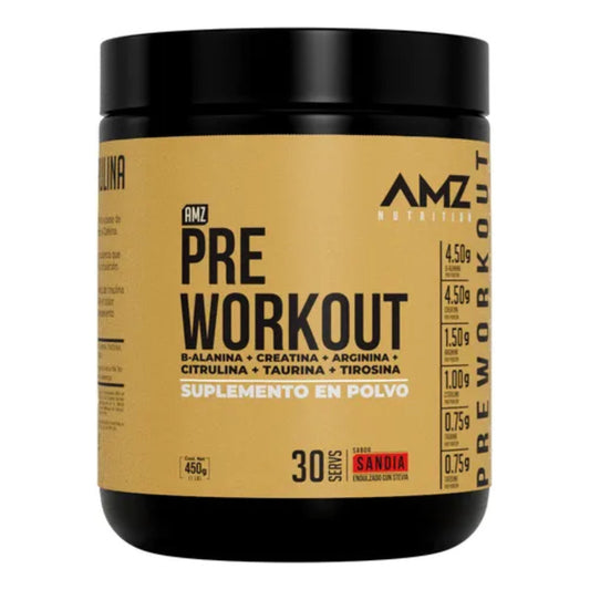 Amz Pre Workout Sabor Sandía 450 G 30 Servs Suplemento Sandía