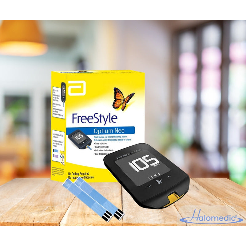 Glucómetro Freestyle Optium Neo Con 50 Tiras Y Puncionador Amarillo