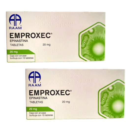 Emproxec Epinastina 20 Mg 2 Cajas Con 10 Tabletas C/u Raam