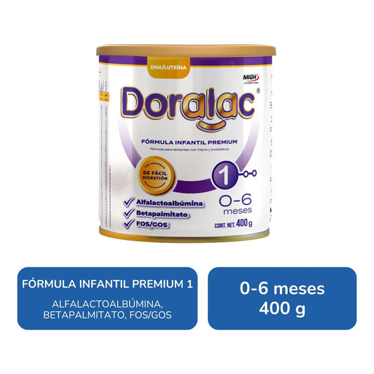 Doralac Etapa 1 Fórmula Infantil Premium 400 G 0 - 6 Meses Sin Sabor