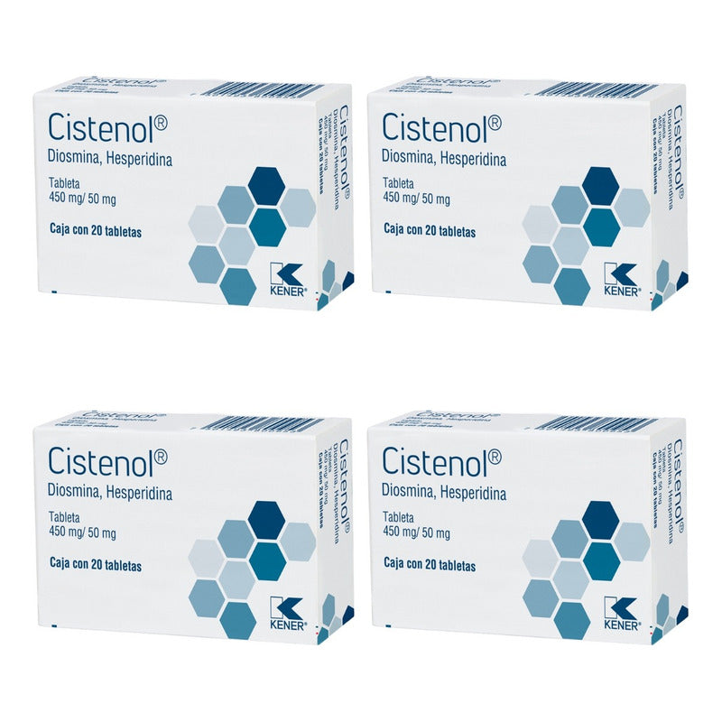 Cistenol Diosmina/hesperidina 450mg/50mg 4 Cjs De 20 Tabsc/u