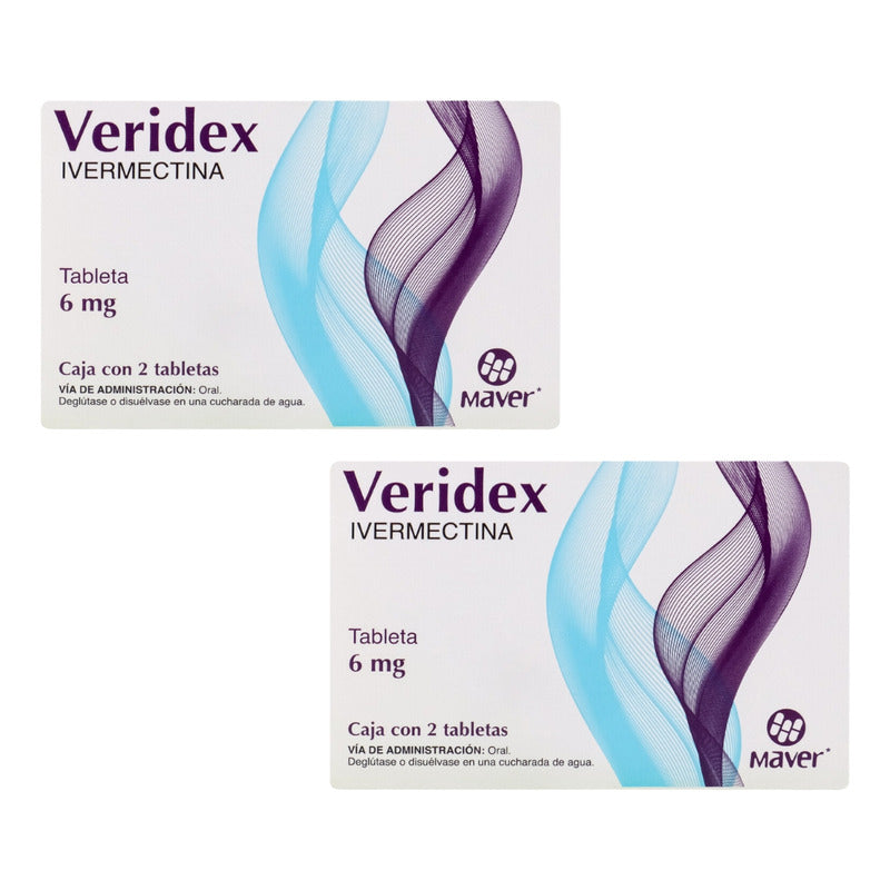 Veridex Ivermectina 6mg 2 Cajas Con 2 Tabletas Cada Una