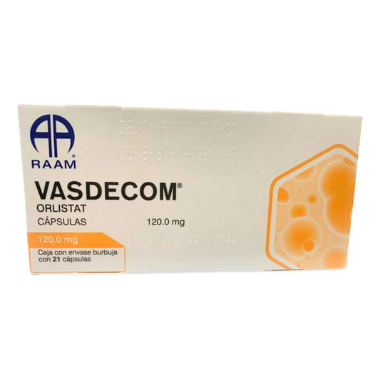 Vasdecom Orlistat 120 Mg Caja Con 21 Cápsulas