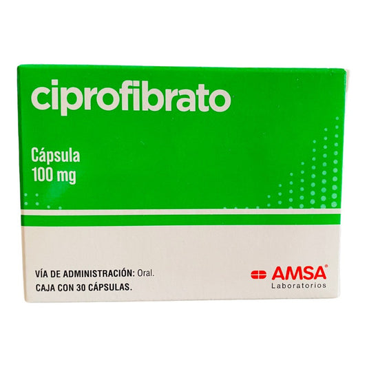Ciprofibrato Amsa 100 Mg Con 30 Capsulas