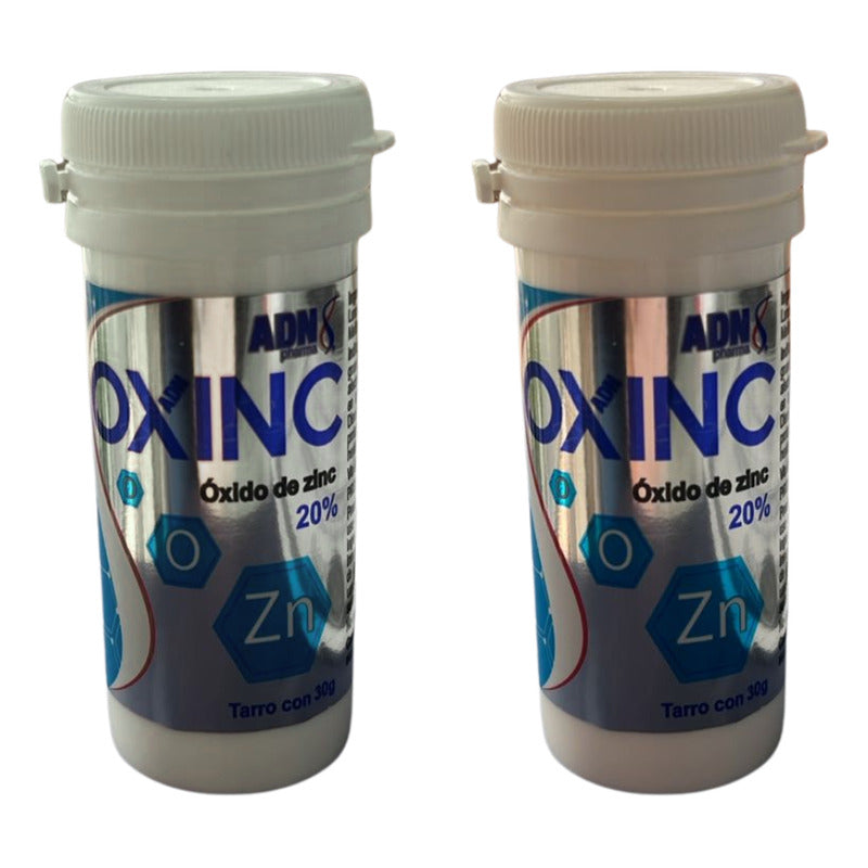 Pomada De Oxido De Zinc 20% 2tarros Con 30g Oxin Adn Pharma Neutra