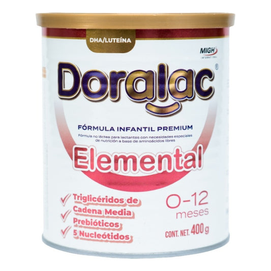 Doralac Elemental Fórmula Infantil Premium 400g 0 - 12 Meses Sin Sabor