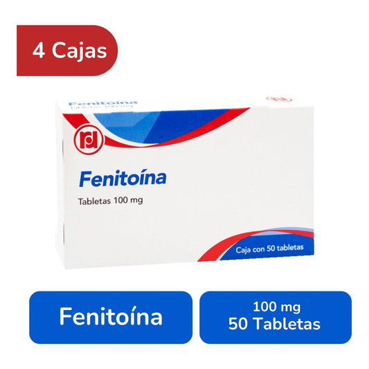 Fenitoína 100 Mg 4 Cajas Con 50 Tabletas C/u Randall