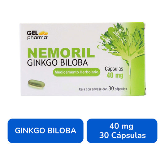 Nemoril Ginkgo Biloba Caja Con 30 Caps. 40 Mg Gel Pharma