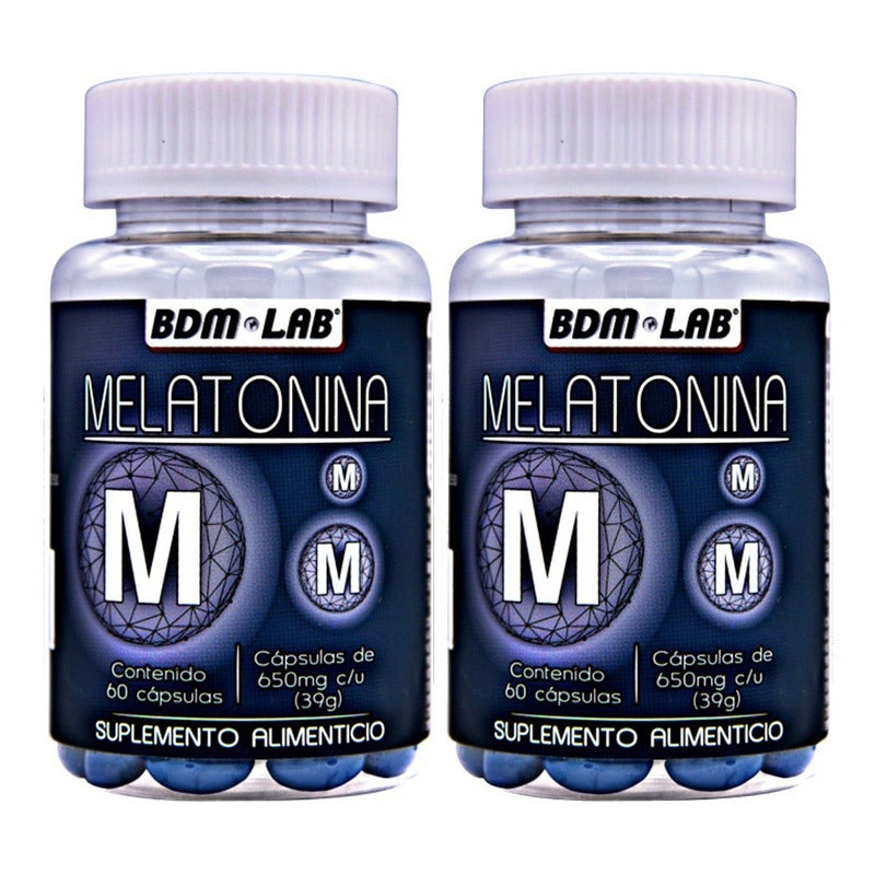 Melatonina Bdm Lab  Pack Con 120 Cápsulas 650mg Dormir Mejor Sin Sabor