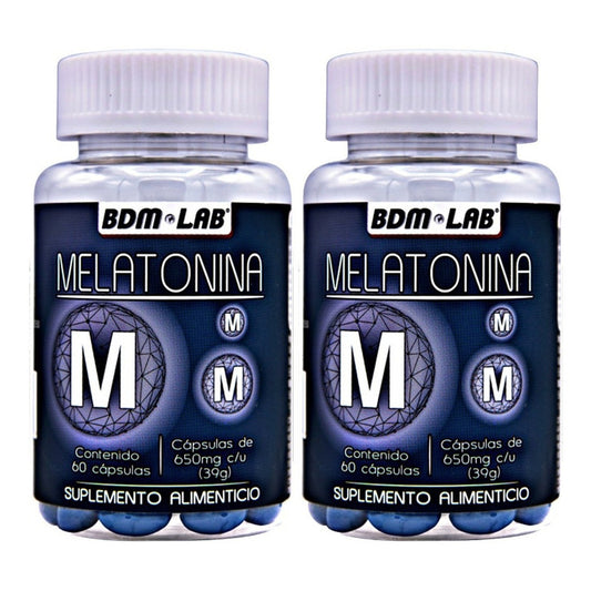 Melatonina Bdm Lab  Pack Con 120 Cápsulas 650mg Dormir Mejor Sin Sabor
