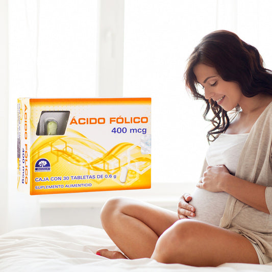 Ácido Fólico 400 Mcg 30 Tabletas Suplemento Natutech Sin Sabor