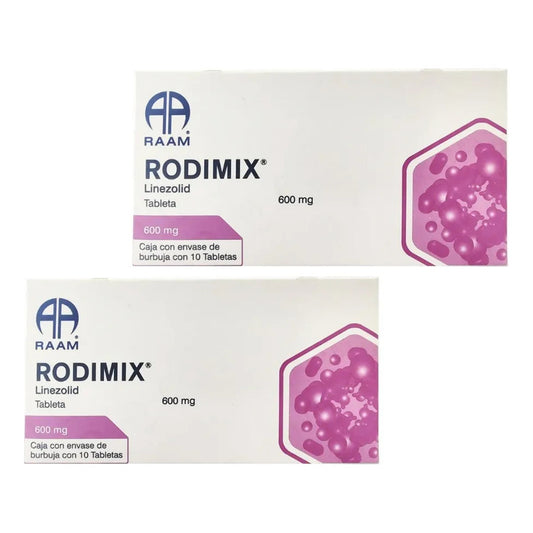 Rodimix Linezolid 600 Mg 2 Cajas Con 10 Tabletas C/u Raam
