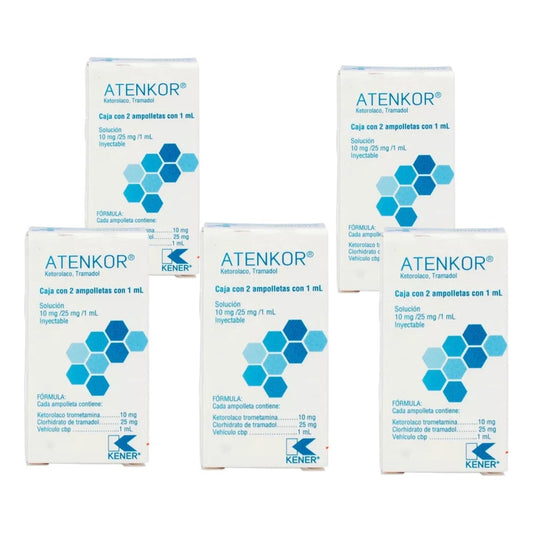 Atenkor Ketorolaco 2 Cajas Con 2 Ampolletas De 1 Ml C/u