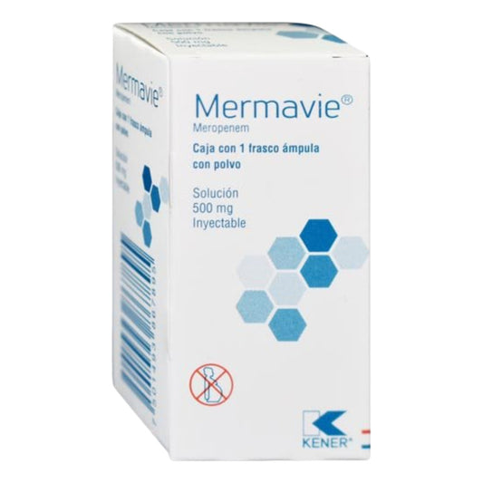 Mermavie Meropenem Solución Inyectable 500mg 1 Frasco Ámpula